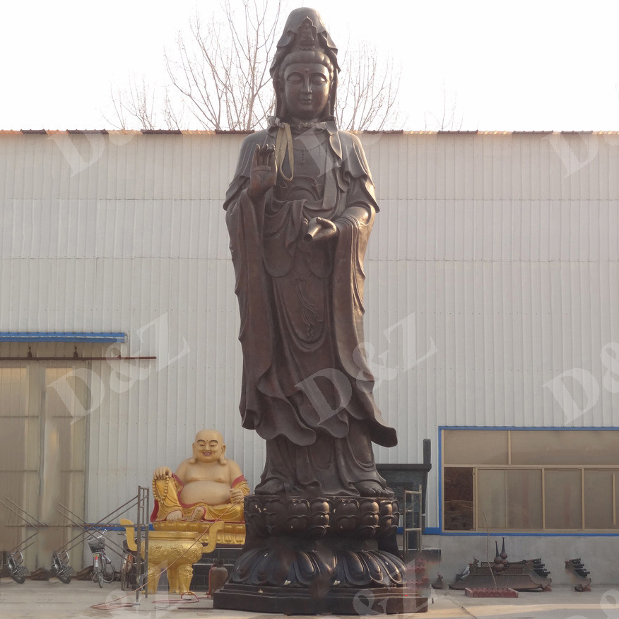Famous bronze guagn yin statue with bottle